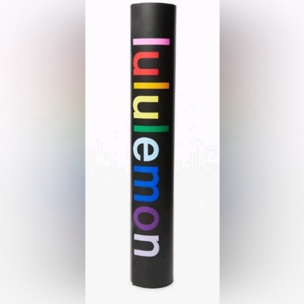 Lululemon Black Yoga Mat with Multicolor Logo